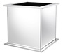 Casa Padrino Luxus Blumentopf Silber 50 x 50 x H. 49 cm - Edelstahl Pflanzentopf mit Spiegelglas