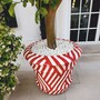 Casa Padrino Luxus Keramik Blumentopf Wei� / Rot  62 x H. 51 cm - Garten Deko VPP