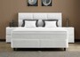 Casa Padrino Luxus Boxspringbett mit Kopfteil in Feldoptik Wei� 90 x 200 cm - Luxus Schlafzimmer M�bel 