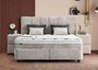 Casa Padrino Luxus Boxspringbett mit Kopfteil in Paneeloptik Beige 140 x 200 cm - Luxus Schlafzimmer M�bel 