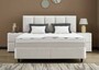 Casa Padrino Luxus Boxspringbett mit gepolstertem Kopfteil Wei� 160 x 200 cm - Luxus Schlafzimmer M�bel 