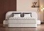 Casa Padrino Luxus Boxspringbett mit gerundetem Kopfteil Creme 160 x 200 cm - Luxus Schlafzimmer M�bel 