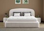 Casa Padrino Luxus Boxspringbett mit gew�lbtem Kopfteil Creme 180 x 200 cm - Luxus Schlafzimmer M�bel 
