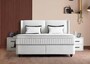 Casa Padrino Luxus Boxspringbett mit glattem Kopfteil Wei� 160 x 200 cm - Luxus Schlafzimmer M�bel 