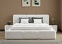 Casa Padrino Luxus Boxspringbett mit niedrigem Kopfteil Creme 180 x 200 cm - Luxus Schlafzimmer M�bel 