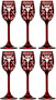 Casa Padrino Luxus Lik�rglas 6er Set Rot / Silber  5,5 x H. 15 cm - Handgefertigte und handgravierte Lik�rgl�ser - Hotel & Restaurant Accessoires - Luxus Qualit�t