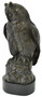 Casa Padrino Luxus Bronze Deko Figur Eule Antik Bronze / Schwarz 18 x 18 x H. 38 cm - Bronze Deko Skulptur mit Marmorsockel - Schreibtisch Deko - Deko Accessoires - Luxus Accessoires