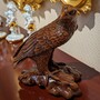 Casa Padrino Luxus Deko Skulptur Adler Braun 20 cm - Massivholz Figur - Made in Italy