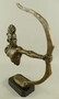Casa Padrino Luxus Bronze Deko Skulptur Indianer mit Bogen Bronze / Schwarz H. 42 cm
