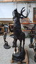 Casa Padrino Luxus Bronze Deko Skulptur Hirsch H. 248 cm - Riesiege Bronze Skulptur - Lebensgro�e Tierfigur - XXL Bronze Hirsch Figur - XXL Garten Skulptur - Luxus Garten Deko