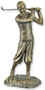 Casa Padrino Gusseisen Deko Skulptur Golfspieler Antik Gold 13,5 x 11,5 x H. 29,3 cm - Gusseisen Deko Figur - Schreibtisch Deko - Deko Accessoires - Luxus Accessoires 