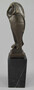 Casa Padrino Luxus Bronze Deko Figur Eule auf Marmorsockel Bronze / Schwarz 7 x 7 x H. 33 cm - Bronze Deko Skulptur - Schreibtisch Deko - Deko Accessoires - Luxus Accessoires