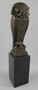 Casa Padrino Luxus Bronze Deko Figur Eule auf Marmorsockel Bronze / Schwarz 7 x 7 x H. 33 cm - Bronze Deko Skulptur - Schreibtisch Deko - Deko Accessoires - Luxus Accessoires