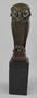 Casa Padrino Luxus Bronze Deko Figur Eule auf Marmorsockel Bronze / Schwarz 7 x 7 x H. 33 cm - Bronze Deko Skulptur - Schreibtisch Deko - Deko Accessoires - Luxus Accessoires