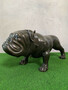 Casa Padrino Luxus Bronze Deko Skulptur Hund Bulldogge 81 x 43 x H. 38 cm - Bronze Dekofigur - Luxus Deko Accessoires