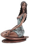 Casa Padrino Luxus Bronze Deko Skulptur Jungfrau Bronzefarben / Mintgr�n 32 x 16 x H. 40 cm - Deko Figur - Wohnzimmer Deko - Schreibtisch Deko - Luxus Kollektion