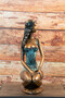 Casa Padrino Luxus Bronze Deko Skulptur Jungfrau Bronzefarben / Mintgr�n 32 x 16 x H. 40 cm - Deko Figur - Wohnzimmer Deko - Schreibtisch Deko - Luxus Kollektion