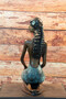 Casa Padrino Luxus Bronze Deko Skulptur Jungfrau Bronzefarben / Mintgr�n 32 x 16 x H. 40 cm - Deko Figur - Wohnzimmer Deko - Schreibtisch Deko - Luxus Kollektion