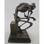 Casa Padrino Bronze Deko Skulptur Skelett Bronze / Schwarz H. 25 cm - Deko Accessoires