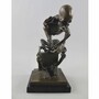 Casa Padrino Bronze Deko Skulptur Skelett Bronze / Schwarz H. 25 cm - Deko Accessoires