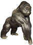 Casa Padrino Luxus Bronze Deko Skulptur Gorilla Affe 102 x 147 x H. 152 cm - Riesiege Bronze Skulptur - Lebensgro�e Tierfigur - XXL Bronze Gorilla Figur - XXL Garten Skulptur - Luxus Garten Deko