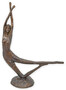 Casa Padrino Luxus Bronze Deko Skulptur T�nzerin Antik Bronze 74 x 27 x H. 100 cm - Gro�e Bronze Deko Figur - Wohnzimmer Deko - B�ro Deko - Deko Accessoires 