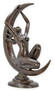 Casa Padrino Luxus Bronze Deko Skulptur Frau im Mond 66 x H. 76,5 cm - Gro�e Bronze Deko Figur - Wohnzimmer Deko - B�ro Deko - Deko Accessoires 