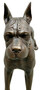 Casa Padrino Luxus Bronze Skulptur Boxer Hund Bronzefarben 85 x 28 x H. 95 cm - Bronze Dekofigur - Wohnzimmer Dekofigur - Luxus Wohnzimmer Deko Accessoires