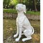 Casa Padrino Deko Bronze Skulptur Hund Wei� H. 70 cm - Garten Deko