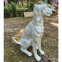 Casa Padrino Deko Bronze Skulptur Hund Wei� H. 70 cm - Garten Deko
