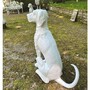 Casa Padrino Deko Bronze Skulptur Hund Wei� H. 70 cm - Garten Deko