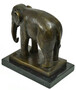 Casa Padrino Luxus Bronze Deko Skulptur Elefant Antik Bronze / Schwarz 20 x 10 x H. 19 cm - Bronze Figur mit Marmorsockel - Deko Figur - Schreibtisch Deko - Deko Accessoires