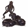Casa Padrino Luxus Bronze Figur Frosch 39 cm - Deko Bronze Skulptur