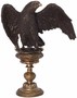 Casa Padrino Art Deco Bronze Skulptur Adler auf Sockel Schwarz / Grau 34 x 22 x H. 37,7 cm - Bronzefigur - Dekofigur - Deko Accessoires 