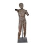 Casa Padrino Luxus Bronze Skulptur Antiker Athlet Torso auf Standfu� Rostbraun 40 x H. 120 cm - Gro�e Bronzefigur - Deko Figur im Antik Stil 