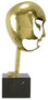 Casa Padrino Designer Bronze Skulptur Kopf 21,4 x 22,4 x H. 47 cm - Deko Figur mit Marmorsockel - Wohnzimmer Deko - Schreibtisch Deko