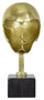 Casa Padrino Designer Bronze Skulptur Kopf 21,4 x 22,4 x H. 47 cm - Deko Figur mit Marmorsockel - Wohnzimmer Deko - Schreibtisch Deko