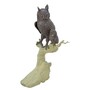 Casa Padrino Luxus Bronze Skulptur Eule mit Jungtier auf Baumstumpf Bronze / Gr�n 55 x 53 x H. 105 cm - Gro�e Bronzefigur - Deko Figur 