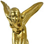 Casa Padrino Luxus Bronze Skulptur Spirit of Ecstasy Frau mit Fl�geln Gold / Schwarz 53 x 71 x H. 114 cm - Edle Bronzefigur mit Marmorsockel - Luxus Deko Accessoires