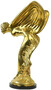 Casa Padrino Luxus Bronze Skulptur Spirit of Ecstasy Frau mit Fl�geln Gold / Schwarz 53 x 71 x H. 114 cm - Edle Bronzefigur mit Marmorsockel - Luxus Deko Accessoires
