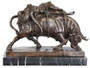 Casa Padrino Luxus Bronze Skulptur Stier und Frau Bronze / Schwarz H. 31 cm - Bronze Deko Figur mit Marmorsockel - Bronze Tierfigur - Luxus Deko Accessoires 