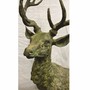 Casa Padrino Luxus Bronze Deko Skulptur Hirsch auf Felsen Antik Beige H. 160 cm - Bronze Figur