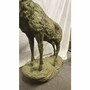 Casa Padrino Luxus Bronze Deko Skulptur Hirsch auf Felsen Antik Beige H. 160 cm - Bronze Figur
