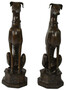 Casa Padrino Luxus Bronze Deko Skulpturen Hunde Bronzefarben 23 x 23 x H. 82 cm - Bronze Dekofiguren - Luxus Hotel & Restaurant Deko Accessoires