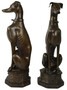 Casa Padrino Luxus Bronze Deko Skulpturen Hunde Bronzefarben 23 x 23 x H. 82 cm - Bronze Dekofiguren - Luxus Hotel & Restaurant Deko Accessoires