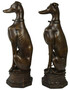 Casa Padrino Luxus Bronze Deko Skulpturen Hunde Bronzefarben 23 x 23 x H. 82 cm - Bronze Dekofiguren - Luxus Hotel & Restaurant Deko Accessoires