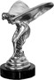 Casa Padrino Luxus Bronze Skulptur Lady with Wings Silber / Schwarz 15 x 17 x H. 21 cm - Edle Bronzefigur mit Marmorsockel 