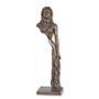 Casa Padrino Luxus Bronze Skulptur Langgestreckte Frauenfigur Bronze / Braun 28 x 22,5 x H. 100,5 cm - Gro�e Bronzefigur - Moderne Deko Figur 