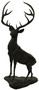 Casa Padrino Luxus Bronze Skulptur Hirsch auf Felsen Bronze / Schwarz 80 x 60 x H. 160 cm - Bronzefigur - Tierfigur - Hotel & Restaurant Deko Accessoires