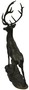 Casa Padrino Luxus Bronze Skulptur Hirsch auf Felsen Bronze / Schwarz 80 x 60 x H. 160 cm - Bronzefigur - Tierfigur - Hotel & Restaurant Deko Accessoires